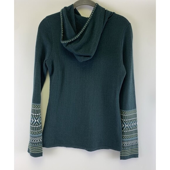 Krimson Klover Hailey Hoodie Sweater Pullover Green Merino Wool Silk Blend XS - Picture 5 of 12